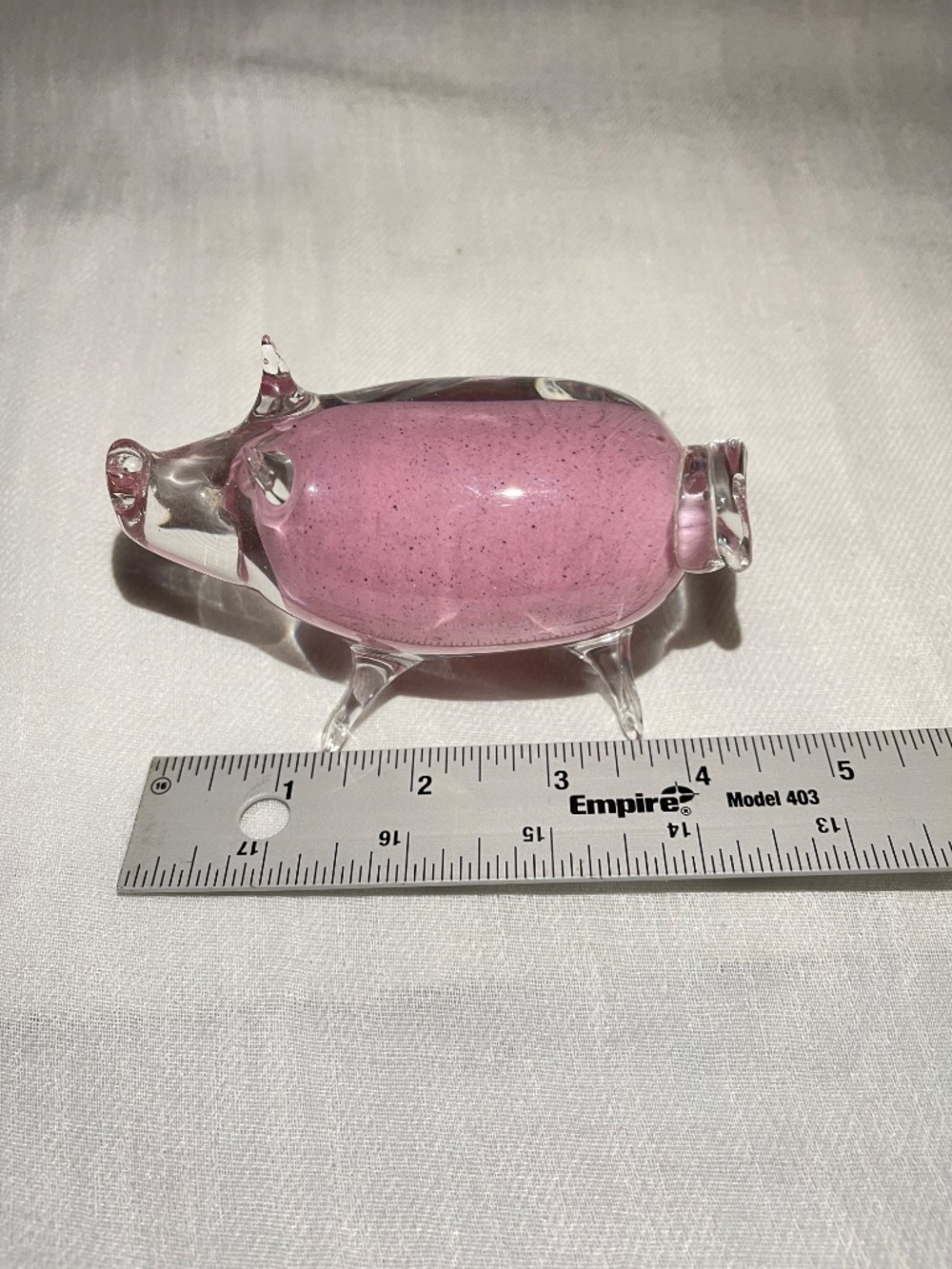 Glass Studiolasi Pertunmaa Vintage 1977 FinnishHandblown Pink Glass Pig Figurine - Picture 2 of 8